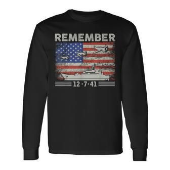 Wwii Remember Pearl Harbor Memorial Day December 7Th 1941 Long Sleeve T-Shirt | Mazezy