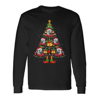 X-Mas Weddell Seal Santa Hat Christmas Tree Light Pajama Long Sleeve T-Shirt | Mazezy