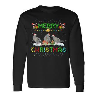 Xmas Dove Bird Lighting Santa Merry Christmas Mourning Dove Long Sleeve T-Shirt | Mazezy