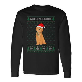 Xmas Goldendoodle Dog Ugly Christmas Sweater Party Long Sleeve T-Shirt - Monsterry UK