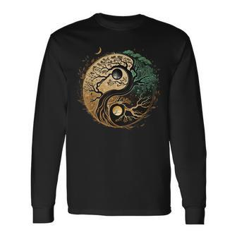 Yin Yang Bonsai On Spiritual Tree Of Life Long Sleeve T-Shirt | Mazezy