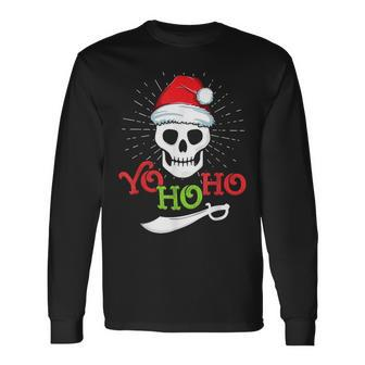 Yo Ho Pirate Boat Cruise Xmas Inappropriate Christmas Long Sleeve T-Shirt - Seseable