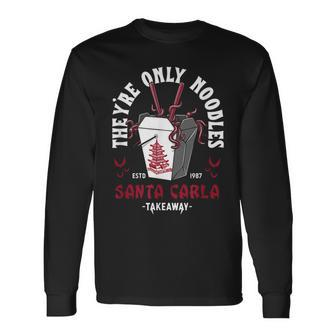 They're Only Noodles Vampire Chinese Food Vintage Horror Vampire Long Sleeve T-Shirt | Mazezy