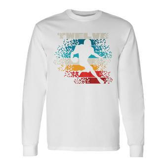 12 Year Old 12Th Vintage Retro Football Birthday Party Long Sleeve T-Shirt | Mazezy