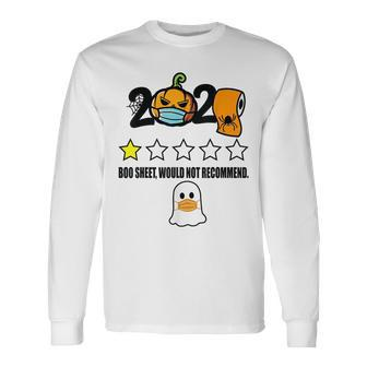2020 Is Boo Sheet Pumpkin In Mask Toilet Paper Halloween Pumpkin Long Sleeve T-Shirt T-Shirt | Mazezy