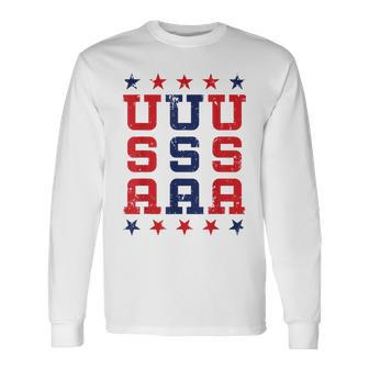 4Th Of July Celebration Independence America Flag Vintage Long Sleeve T-Shirt - Monsterry CA