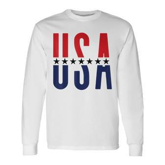 4Th Of July Celebration Independence Fireworks America Flag Long Sleeve T-Shirt - Monsterry