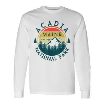 Acadia National Park Maine Hiking Nature Outdoors Long Sleeve T-Shirt | Mazezy
