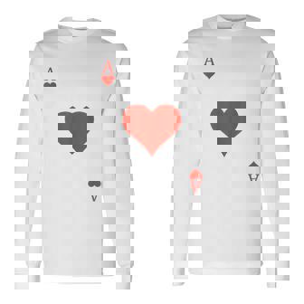 Ace Of Hearts Costume Deck Of Cards Playing Card Halloween Long Sleeve T-Shirt | Seseable UK
