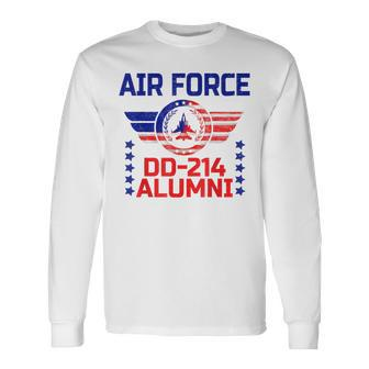Air Force Dd214 Alumni Vintage American Flag Dd214 Long Sleeve T-Shirt T-Shirt | Mazezy