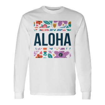 Aloha Beaches Hawaii Hawaiian Long Sleeve T-Shirt | Mazezy