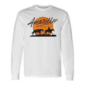 Amarillo By Morning Country Music Western Long Sleeve T-Shirt T-Shirt | Mazezy