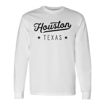 American Pride Retro Houston Texas American Pride Usa Long Sleeve T-Shirt T-Shirt | Mazezy