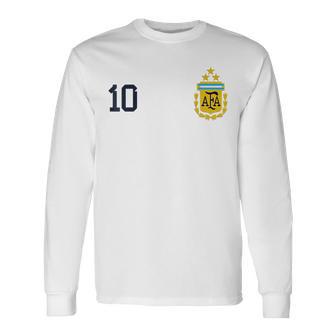 Argentina 3 Stars Argentinian Flag Three Stars 10 Argentina Long Sleeve T-Shirt - Seseable