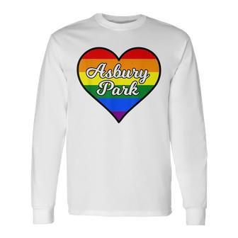 Asbury Park Gay Pride Heart Long Sleeve T-Shirt T-Shirt | Mazezy