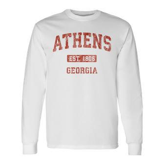 Athens Georgia Vintage Athletic Sports Long Sleeve T-Shirt | Mazezy