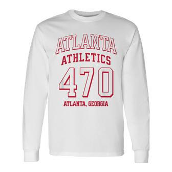 Atlanta Athletics 470 Atlanta Ga For 470 Area Code Long Sleeve T-Shirt | Mazezy UK