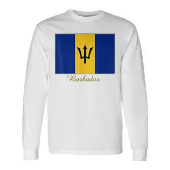 Barbados Flag Souvenir Long Sleeve T-Shirt | Mazezy CA