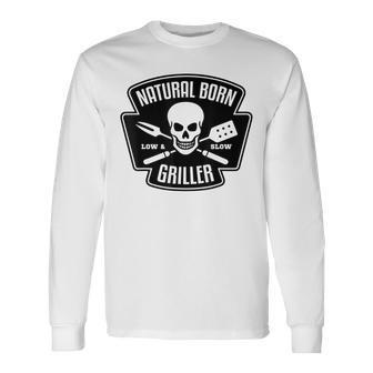 Barbecue Natural Born Griller Grill Master Long Sleeve T-Shirt - Thegiftio UK