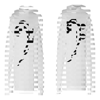 Bass Clef Music Symbol Bassist Bass Player Musical Notes Long Sleeve T-Shirt | Mazezy