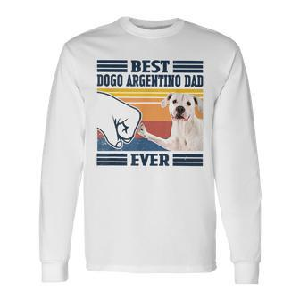 Best Dogo Argentino Dad Ever Vintage Father Day Long Sleeve T-Shirt T-Shirt | Mazezy