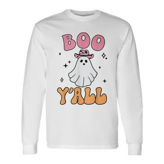 Boo Y’All Country Western Ghost Halloween 2023 Long Sleeve T-Shirt - Monsterry AU