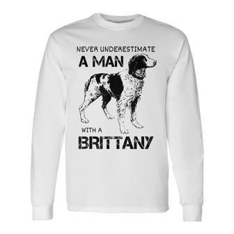 Brittany Spaniel Dad For Dad Long Sleeve T-Shirt | Mazezy