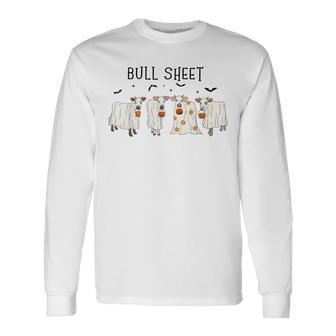 Bull Sheet Ghost Cow Halloween This Is Bull Sheet Long Sleeve T-Shirt