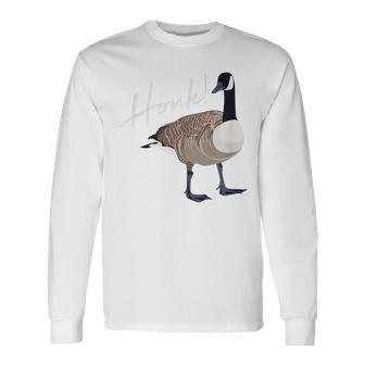 Canadian Goose Honk Cute Bird Hunter Long Sleeve T-Shirt | Mazezy