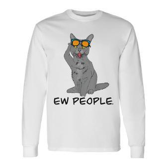Cat Ew People Meow Cat Long Sleeve T-Shirt T-Shirt | Mazezy