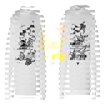 Cat Horror Movies Cute Halloween For Cat Kitty Lovers Halloween Long Sleeve T-Shirt | Mazezy
