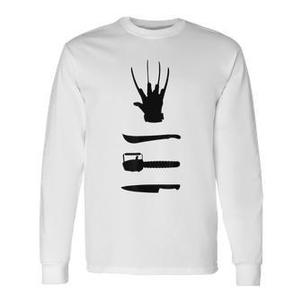 Choose Your Weapon Horror Movie Halloween Slasher Halloween Long Sleeve T-Shirt | Mazezy