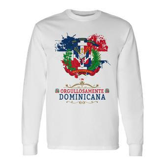 Coat Of Arms Republica Dominicana & Dominican Flag Outfit Long Sleeve T-Shirt - Seseable