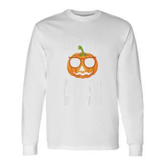 Coolest Pumpkin In The Patch Vintage Halloween Party Cute Pumpkin Long Sleeve T-Shirt T-Shirt | Mazezy