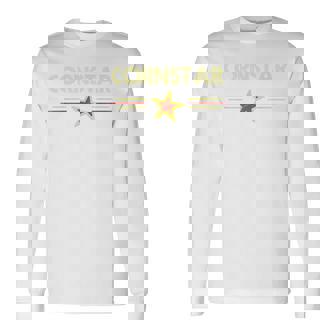 Corn Star Retro 80S Cornhole Team Vintage Graphic 80S Vintage Long Sleeve T-Shirt | Mazezy