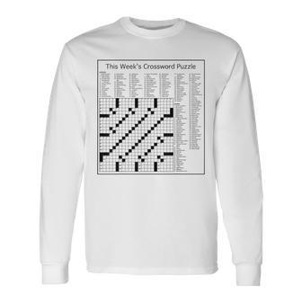 Crossword Puzzle Picture Long Sleeve T-Shirt | Mazezy