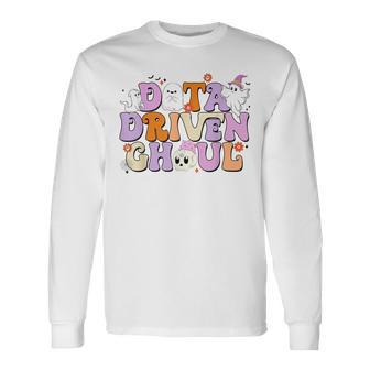 Cute Ghosts Halloween Aba Behavior Therapy Data Driven Ghoul Long Sleeve T-Shirt - Monsterry CA