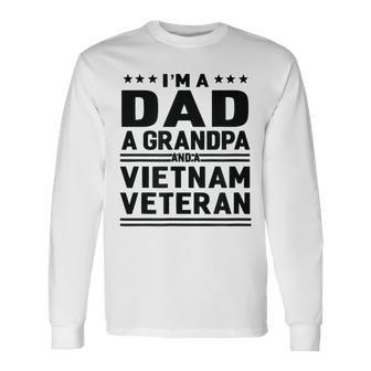 Dad Grandpa Vietnam Veteran Vintage Top Long Sleeve T-Shirt T-Shirt | Mazezy