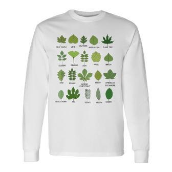 Different Types Of Tree Leaves Common Leaves Nature Lovers Long Sleeve T-Shirt - Monsterry DE