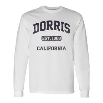 Dorris California Ca Vintage State Athletic Style Long Sleeve T-Shirt | Mazezy
