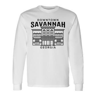 Downtown Savannah Ga Long Sleeve T-Shirt | Mazezy