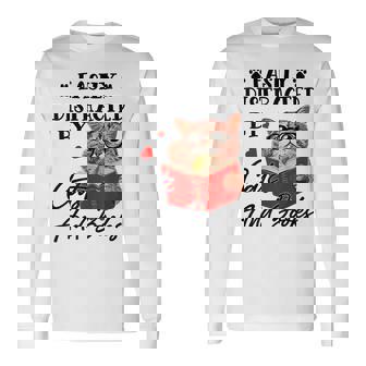 Easily Distracted By Cats And Books Cat Lover For Cat Lover Long Sleeve T-Shirt T-Shirt | Mazezy