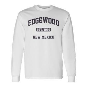Edgewood New Mexico NM Vintage State Athletic Style Long Sleeve T-Shirt | Mazezy
