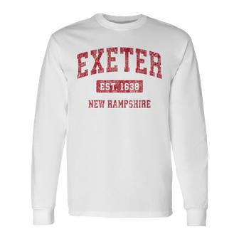 Exeter New Hampshire Nh Vintage Sports Red Long Sleeve T-Shirt | Mazezy