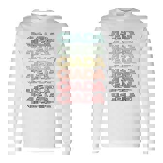 First Name Giada Italian Girl Retro Name Tag Groovy Party Long Sleeve T-Shirt T-Shirt | Mazezy