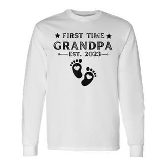 First Time Grandpa 2023 For Grandfather Fathers Day Long Sleeve T-Shirt T-Shirt | Mazezy