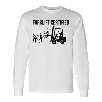 Forklift Operator Forklift Certified Retro Vintage Men Long Sleeve T-Shirt - Seseable