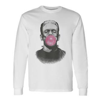 Frankenstein Monster With Bubblegum Bubble Mobile Phone Case Long Sleeve T-Shirt | Mazezy UK