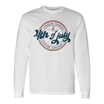 Freedom Firework Sparklers Memories America 4Th Of July Freedom Long Sleeve T-Shirt | Mazezy