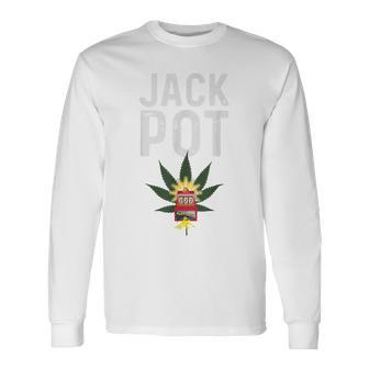 Casino Weed Vegas Marijuana Stoner Slot Machine Long Sleeve T-Shirt | Mazezy